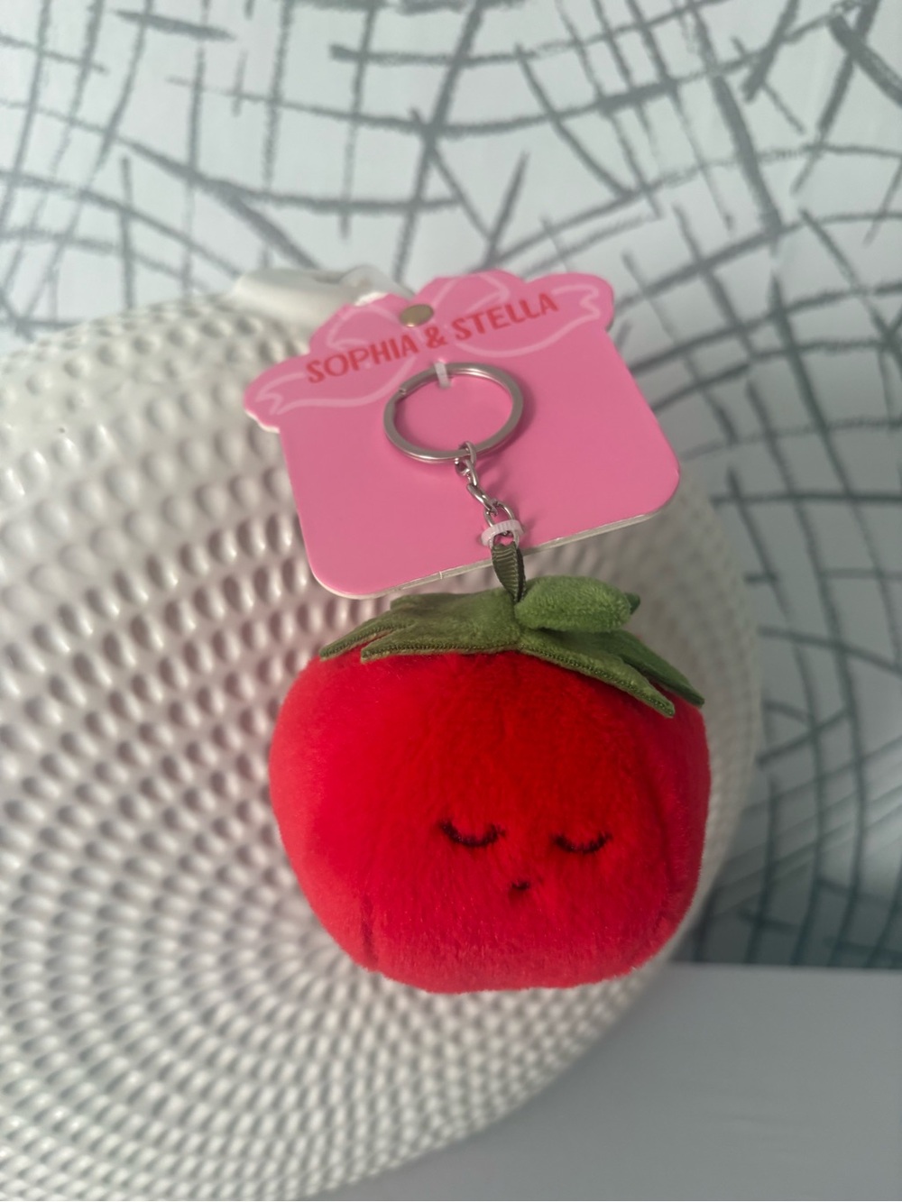 Sophia & Stella Red Plush Tomato Keychain